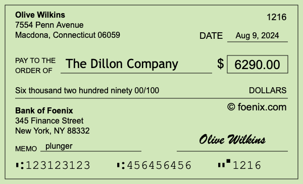 How to write a check for $6,290