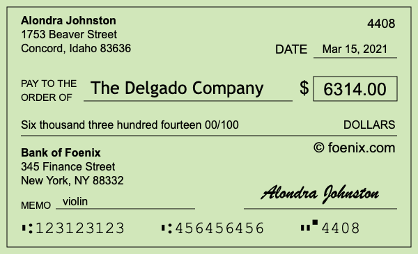 How to write a check for $6,314