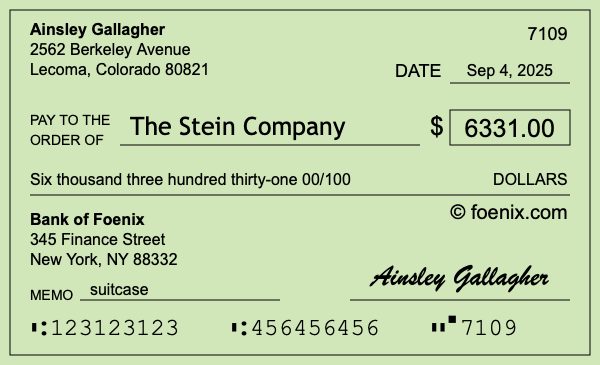 How to write a check for $6,331