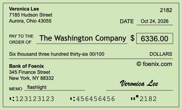 How to write a check for $6,336
