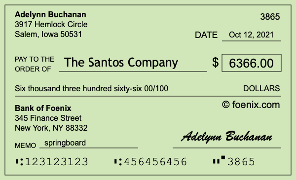 How to write a check for $6,366