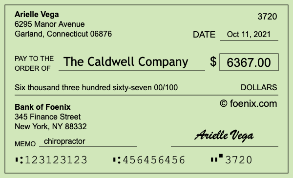 How to write a check for $6,367