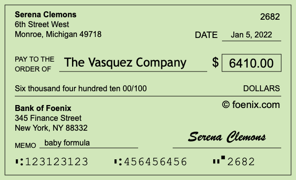 How to write a check for $6,410