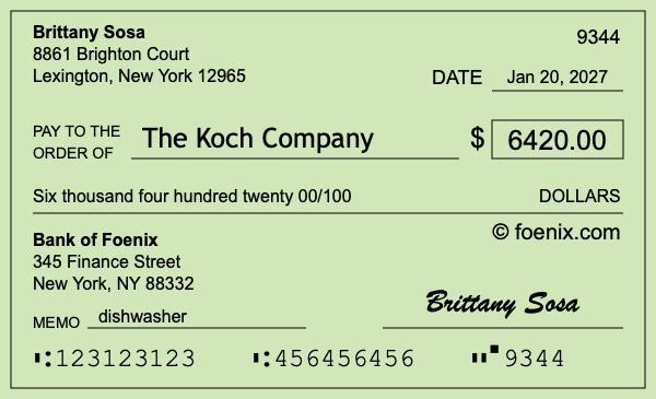 How to write a check for $6,420