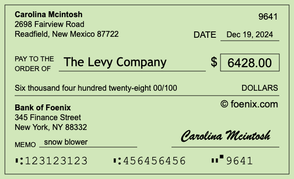 How to write a check for $6,428