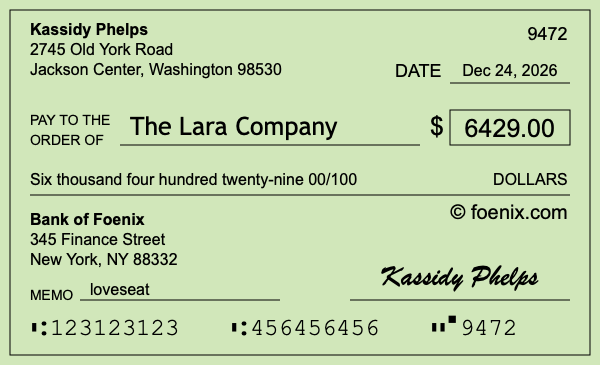 How to write a check for $6,429