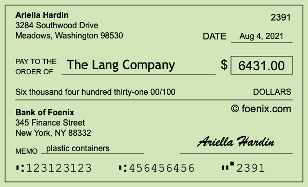 How to write a check for $6,431