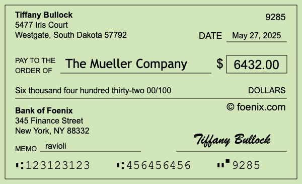 How to write a check for $6,432