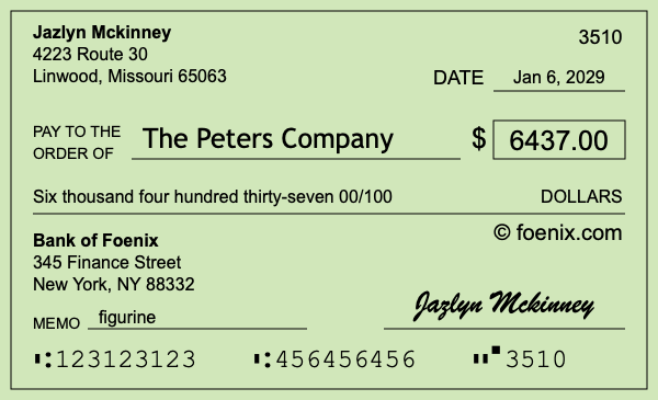 How to write a check for $6,437