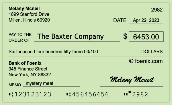 How to write a check for $6,453