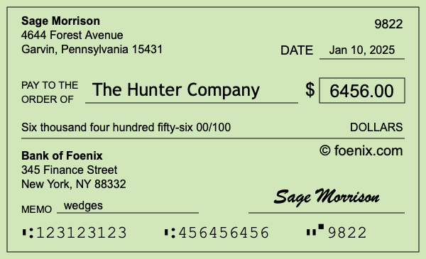 How to write a check for $6,456