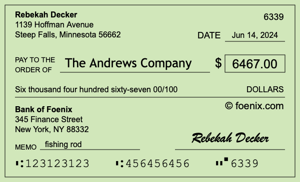 How to write a check for $6,467