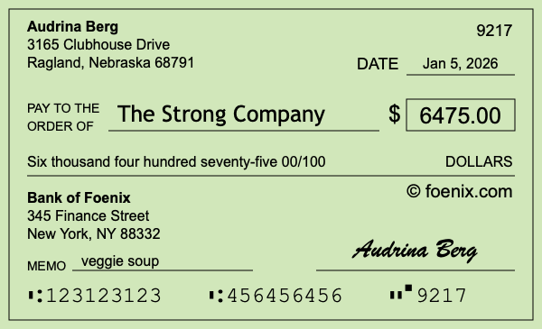 How to write a check for $6,475