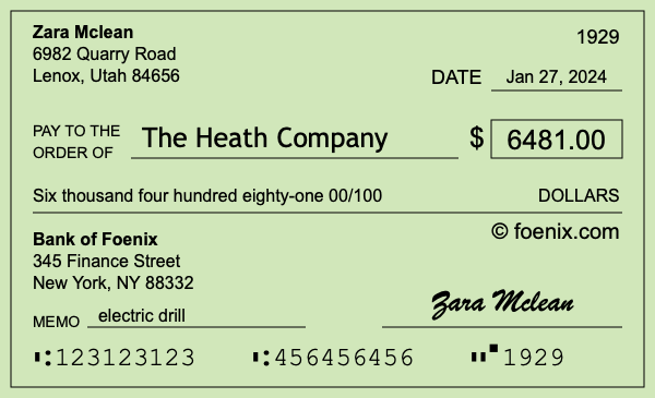 How to write a check for $6,481