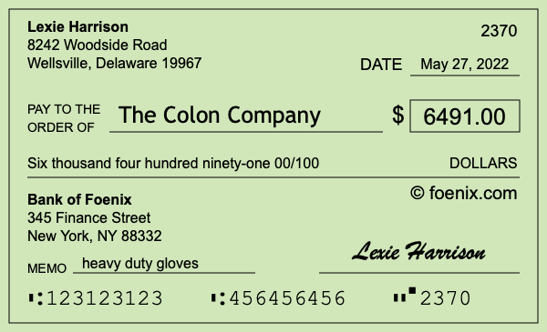 How to write a check for $6,491