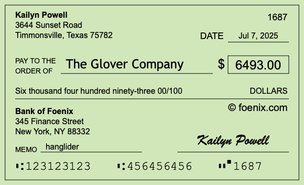 How to write a check for $6,493