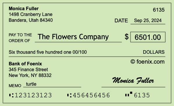 How to write a check for $6,501