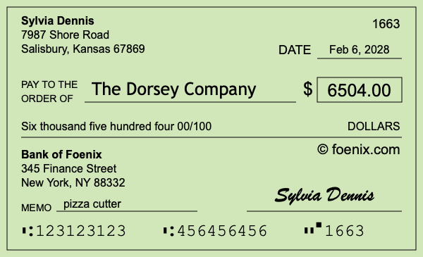 How to write a check for $6,504