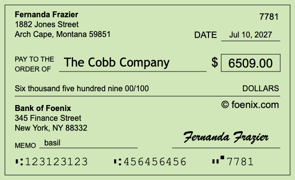 How to write a check for $6,509