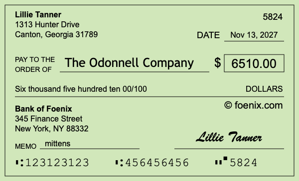 How to write a check for $6,510