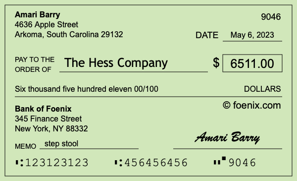 How to write a check for $6,511