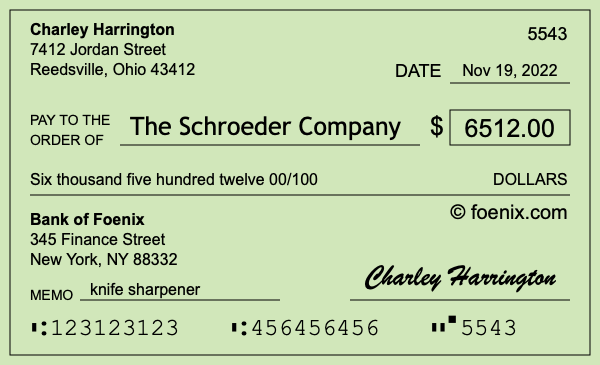 How to write a check for $6,512