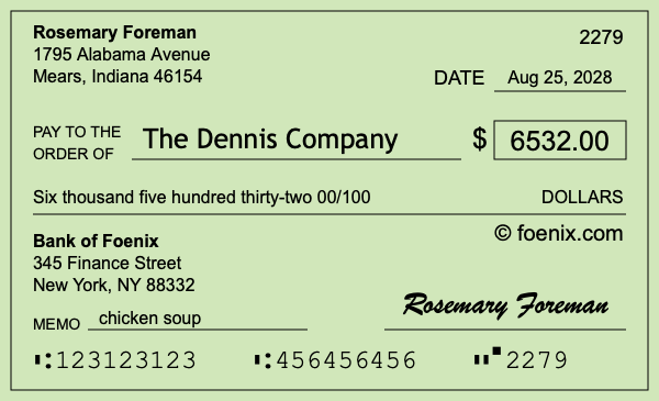 How to write a check for $6,532