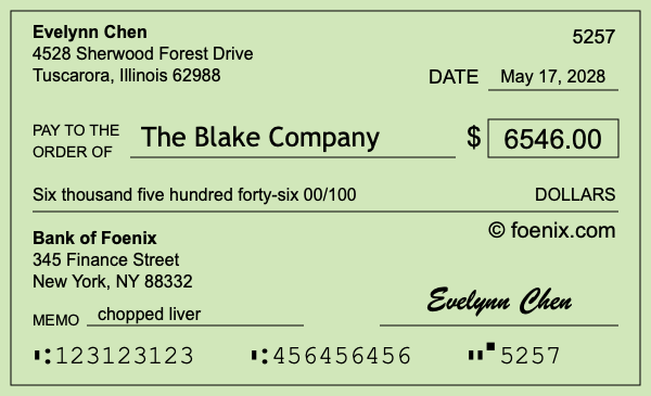 How to write a check for $6,546