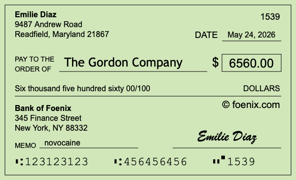 How to write a check for $6,560