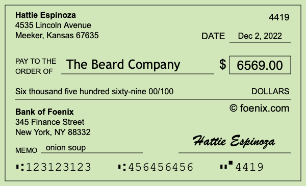 How to write a check for $6,569