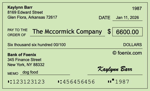 How to write a check for $6,600