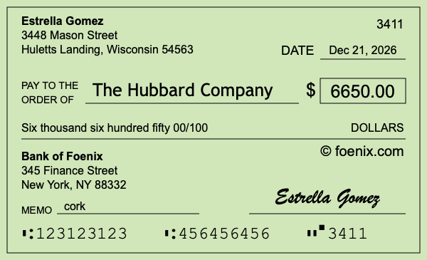 How to write a check for $6,650