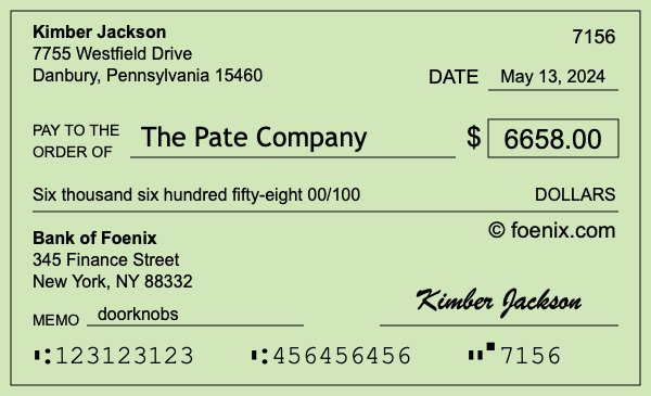 How to write a check for $6,658