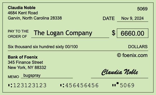 How to write a check for $6,660