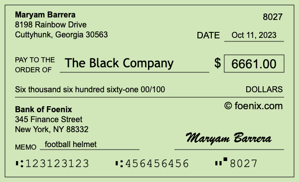 How to write a check for $6,661