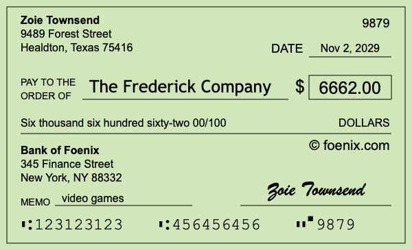 How to write a check for $6,662