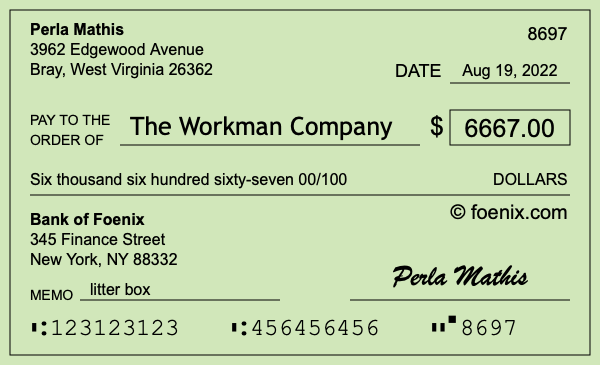 How to write a check for $6,667