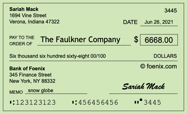 How to write a check for $6,668