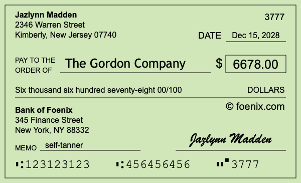 How to write a check for $6,678