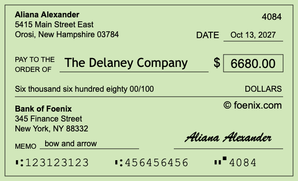 How to write a check for $6,680