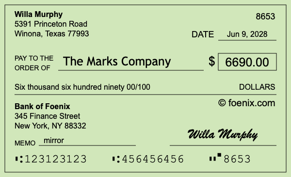 How to write a check for $6,690