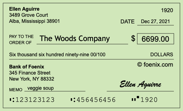 How to write a check for $6,699