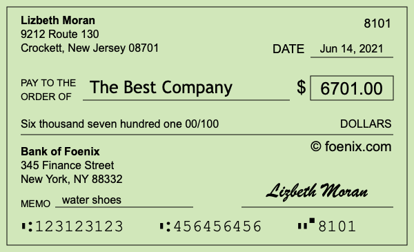 How to write a check for $6,701