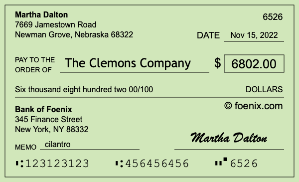 How to write a check for $6,802