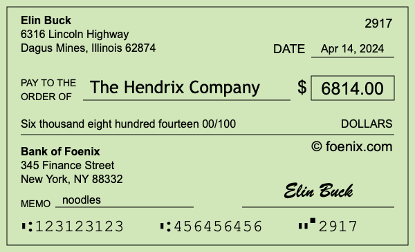 How to write a check for $6,814