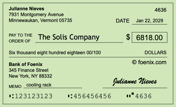 How to write a check for $6,818