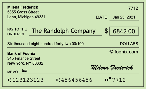 How to write a check for $6,842
