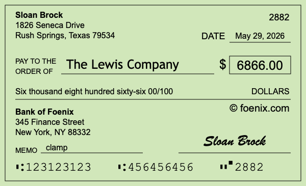 How to write a check for $6,866