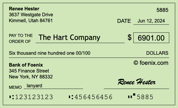 How to write a check for $6,901
