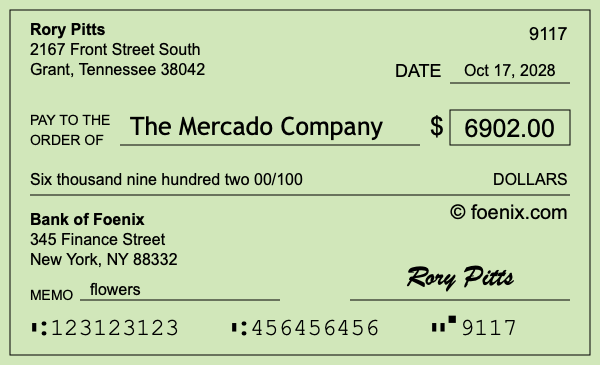 How to write a check for $6,902
